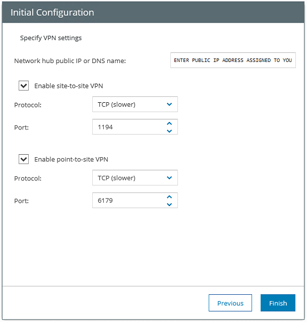 Veeam PN configuration